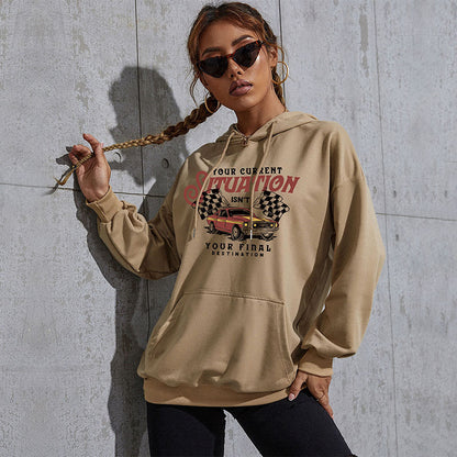 LOVECCR popular new autumn and winter leisure sports hoodie South East Asia New Popular trade women's clothing 2025n print hooded sweater