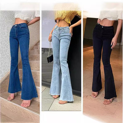 Europe and America Cross Border Women's Skinny Flared Jeans   Sexy Hip Lifting Jeans New 6648