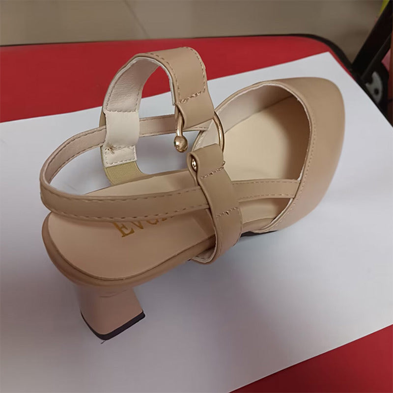 loveccr  High Heel Sandals Women's plus Size Closed Toe Sandals Women's Thin Shoes 35-Size 41