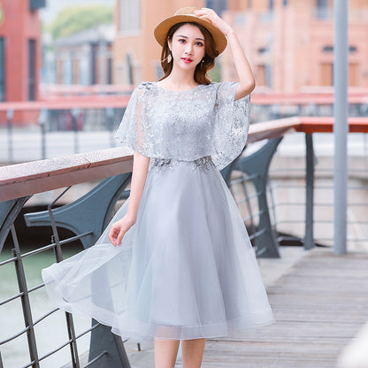 LOVECCR Plus Size Bridesmaid Dress Plump Girls Temperament Banquet Slimming Host Performance Adult Evening Dress Art Exam Adult Performance Costume Autumn