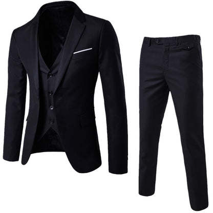 LOVECCR   Suit Suit Men's Suit Men's Business Casual Business Attire Slim Fit Bridegroom Best Man Wedding Three-Piece Suit Fashion