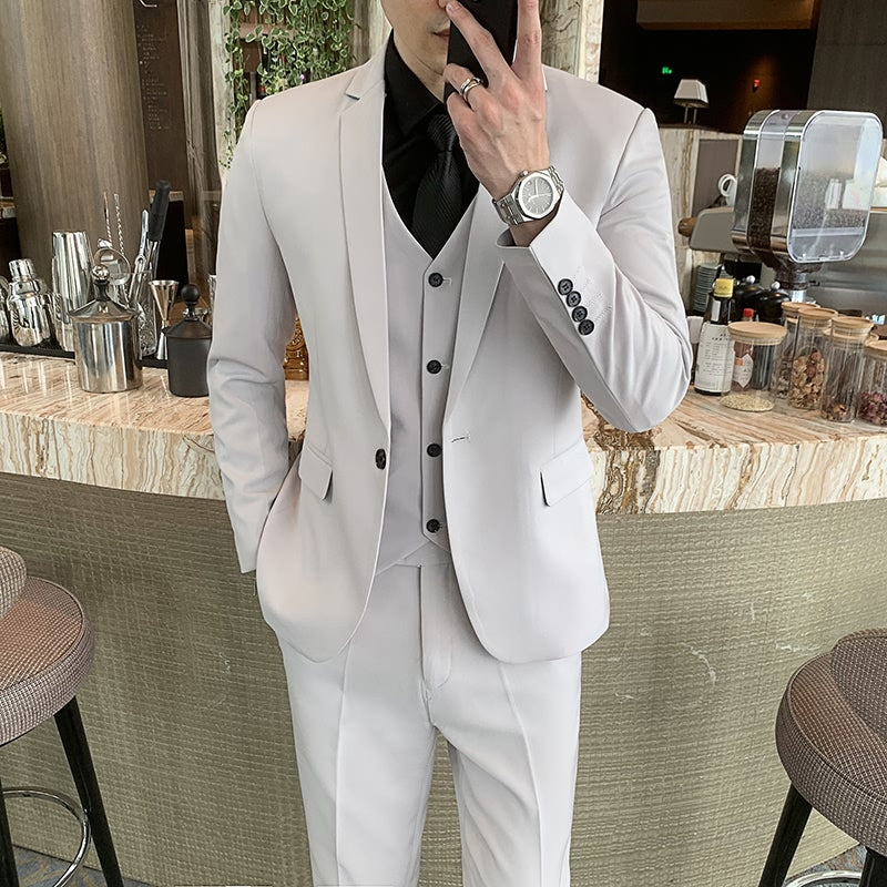 LOVECCR   Suit Suit Men's Korean-Style Casual Business Wear Jacket Slim-Fit Best Man Groom Wedding Suit Non-Ironing Suit