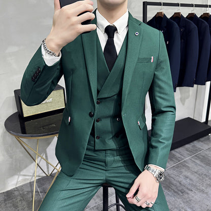 New British Style Suit Men's Suit Slim Fit Small Business Suit Business Formal Wear with Groom Wedding Suit Leisure Suit