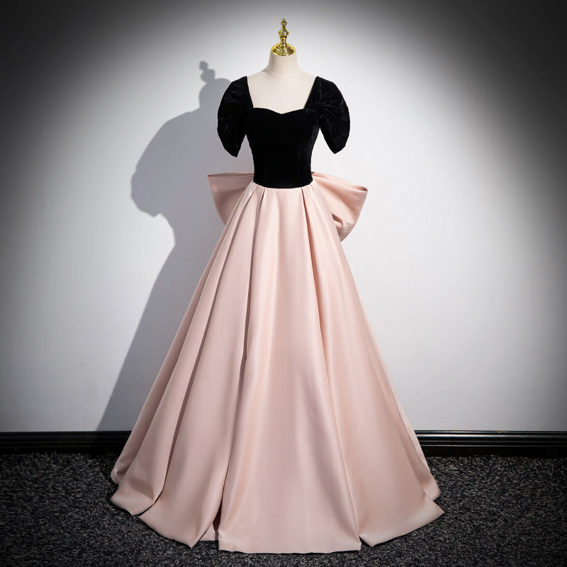 LOVERCCR  Evening Dress High-End Affordable Luxury Niche  Style High Sense Pink Banquet Annual Meeting Host Solo Vocal Music Art Test
