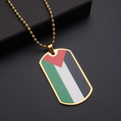 LOVECCR Hot Sale Cross-Border Dripping Oil Vintage Palestine Map Pendant Necklace Stainless Steel Fashion Personalized Pendant