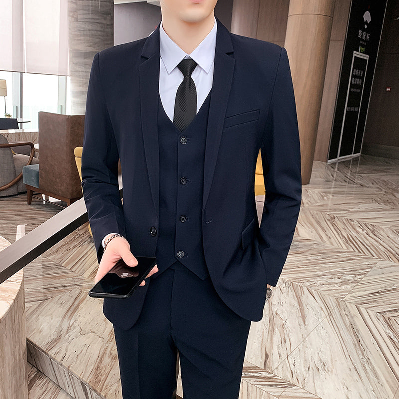 LOVECCR   Suit Suit Men's Korean-Style Casual Business Wear Jacket Slim-Fit Best Man Groom Wedding Suit Non-Ironing Suit