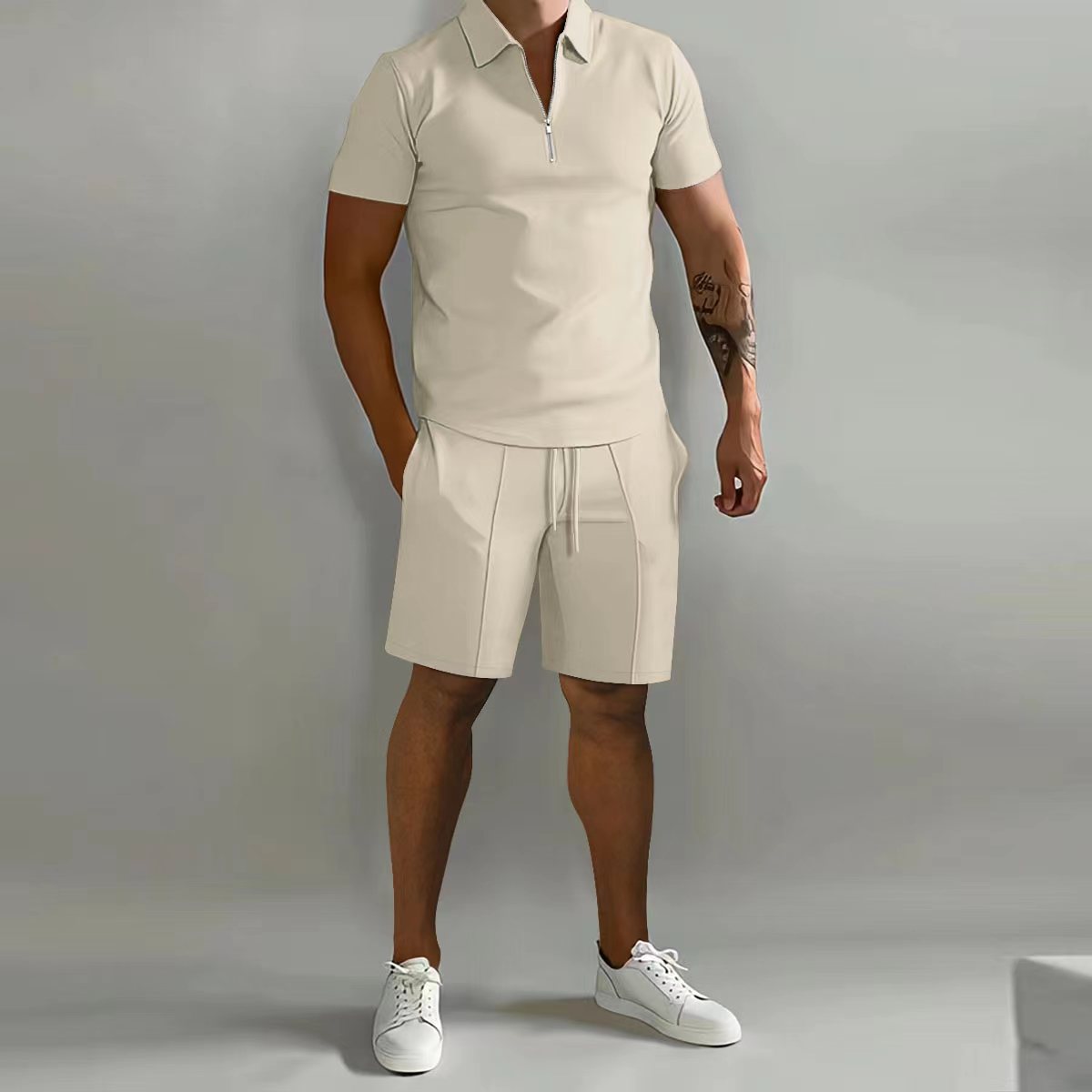 Summer    Cross Border Men's Clothing Polo Casual Loose Short Sleeves Shorts Sports Suit