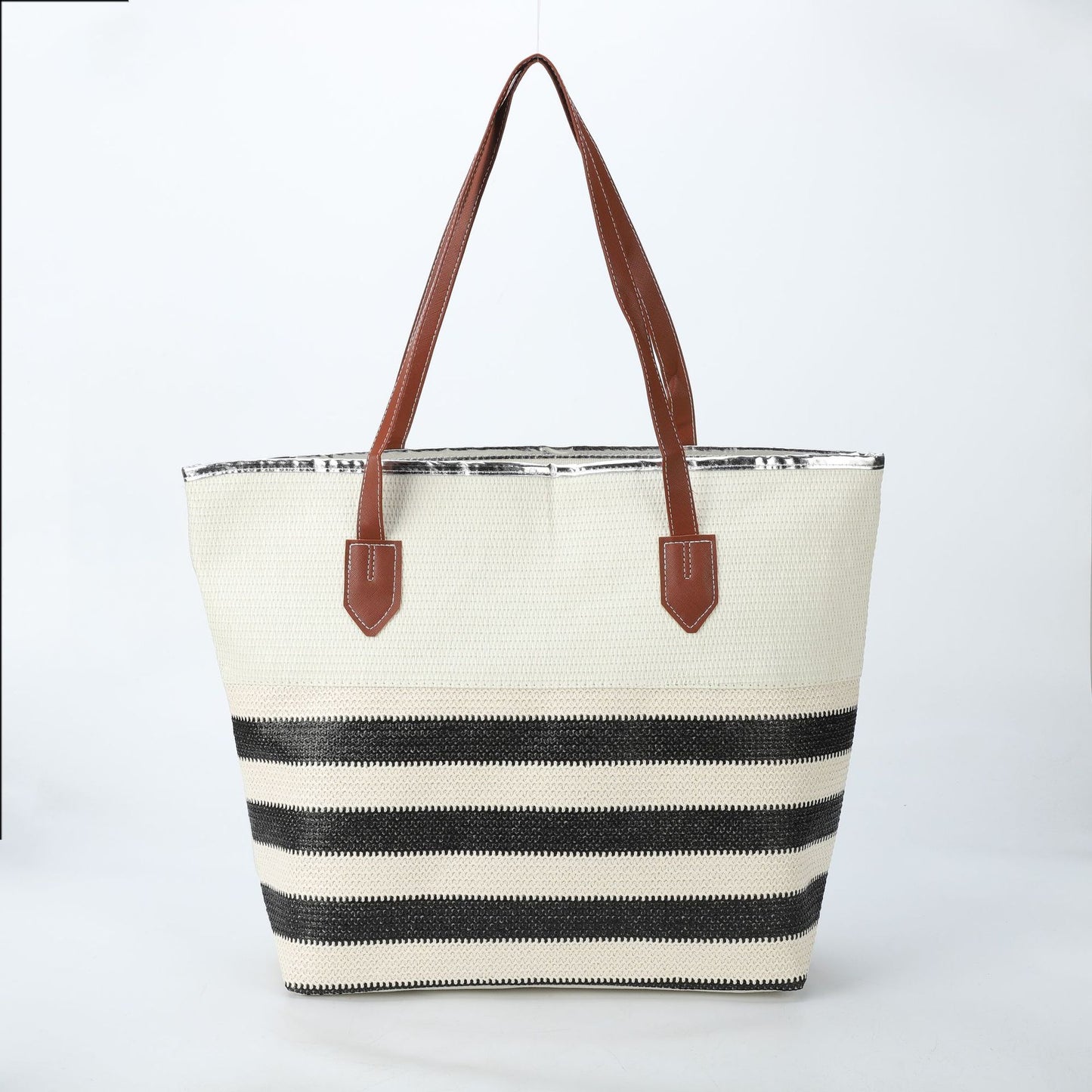 loveccr Cross-Border  Underarm Bag Women's Shoulder Bag Casual Messenger Bag Large Capacity Canvas Bag New Striped Beach Bag