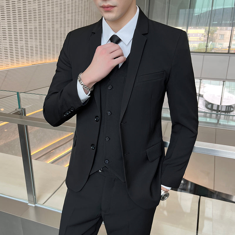LOVECCR   Casual Suit Men's Slim Fit Business Professional Formal Wear Korean Best Man Dress Groom Host Blazer