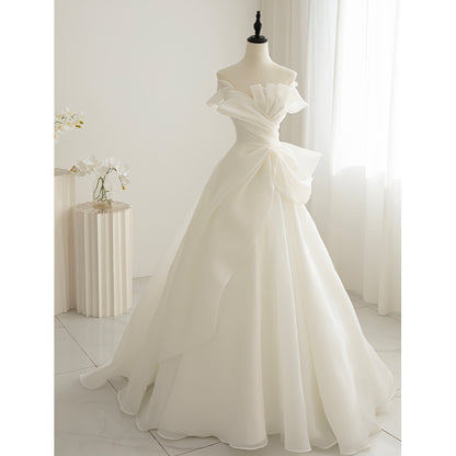 LOVECCR  Light Wedding Dress  New Main Yarn Bride Small Wedding Veil Advanced Texture Tube Top Simple Floor-Length Women