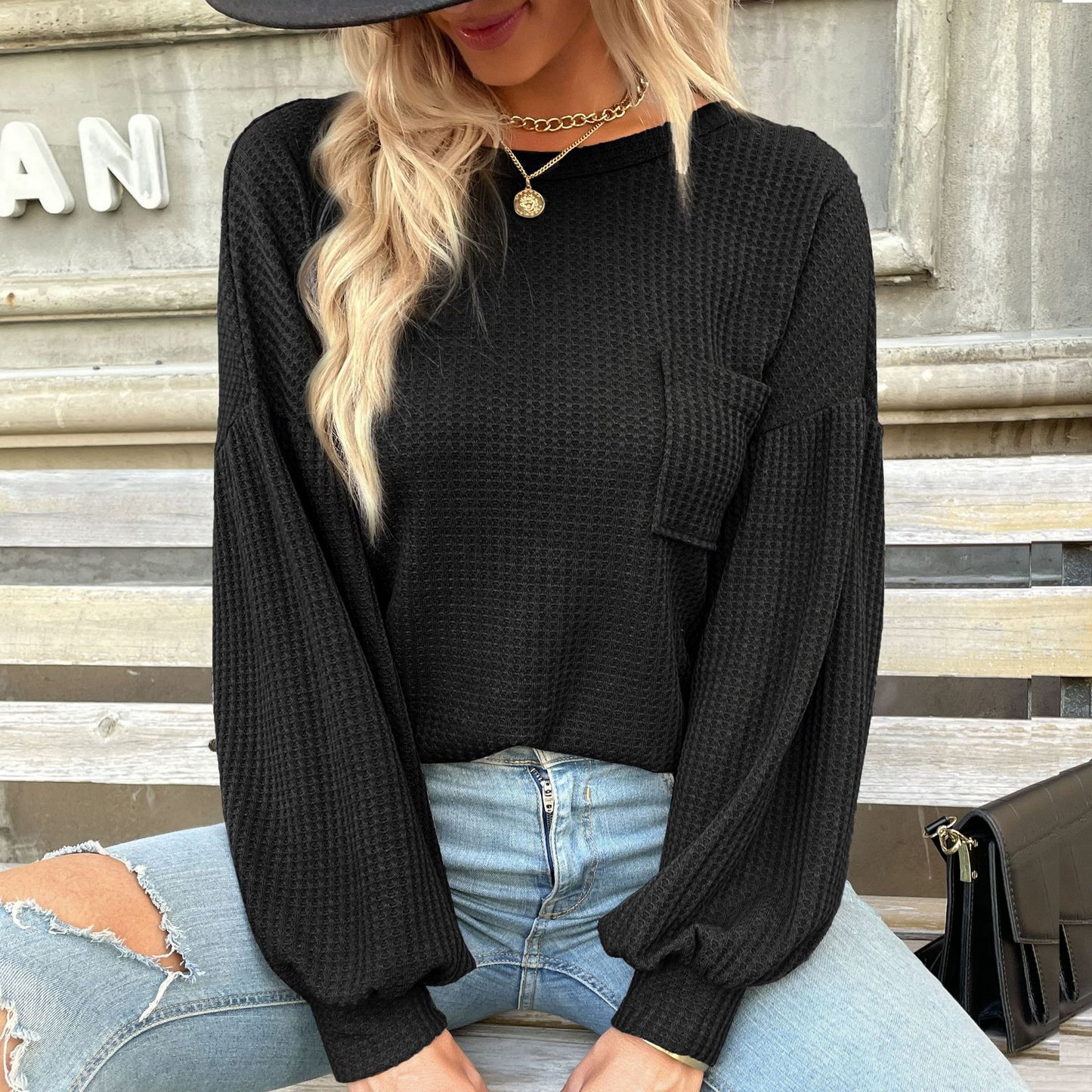 LOVECCR New popular New 2025 Popular Top Long Sleeve Cross-border Hot Trade Backless Hollow Knitted Sweater Women