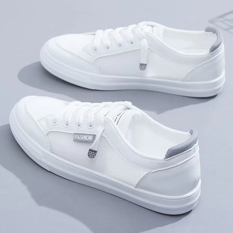 loveccr Wear-Resistant White Shoes Women's Shoes  New Spring Versatile Soft Bottom Niche Casual White Shoes Lightweight Non-Slip Sneakers