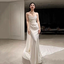 LOVECCR  Style Tube Top Light Wedding Dress High-Grade Bridal Niche Morning Gowns Retro Fishtail Wedding Veil Small Satin Dress