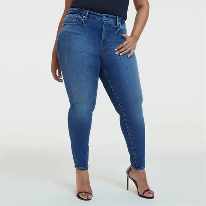 2024  plus Size Stretch Women's Jeans  European and American Large Size Belly Contraction Butt-Lift Underwear