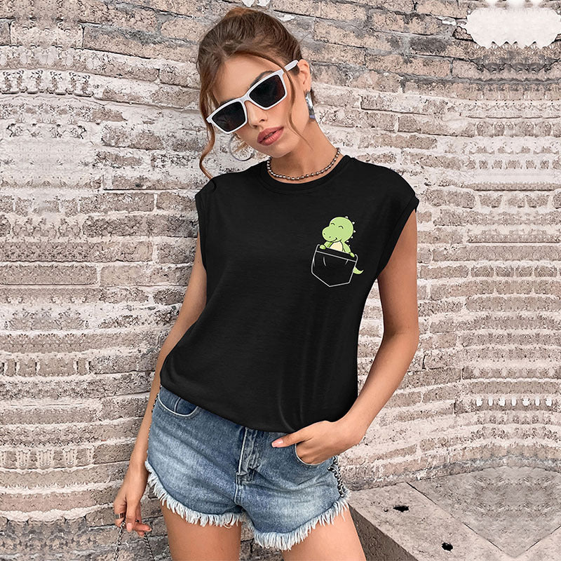 LOVECCR new product popular summer 2025 vest round neck solid color top Guangzhou sleeveless New Popular trade t-shirt