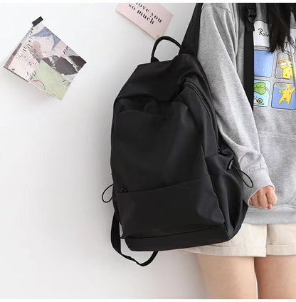 loveccr Mori Style Large Capacity Solid Color Backpack Men's Trendy Ins Korean Style All-Matching School Bag Female High School Student Campus Backpack