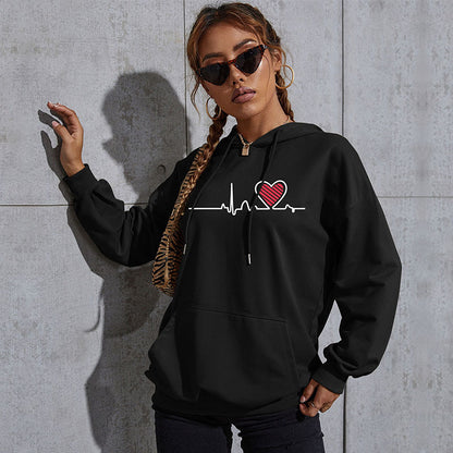 LOVECCR popular new autumn and winter leisure sports hoodie South East Asia New Popular trade women's printed long-sleeved hooded sweater