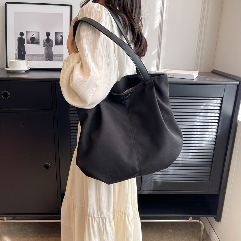 loveccr Cross-Border Canvas Bag Women's Bag  Summer New Tote Bag Simple Commute Shoulder Bag Leisure Artistic Cloth Bag