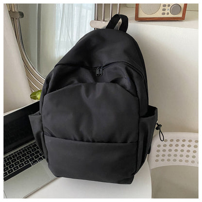 loveccr Mori Style Large Capacity Solid Color Backpack Men's Trendy Ins Korean Style All-Matching School Bag Female High School Student Campus Backpack