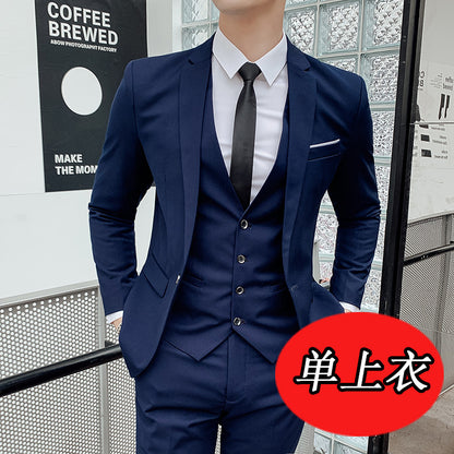 LOVECCR   Men's Spring and Autumn Men's Suit Suit Men's Korean-Style Slim Fit Business Suit Men's Three-Piece Wedding Bridesmaid Dress