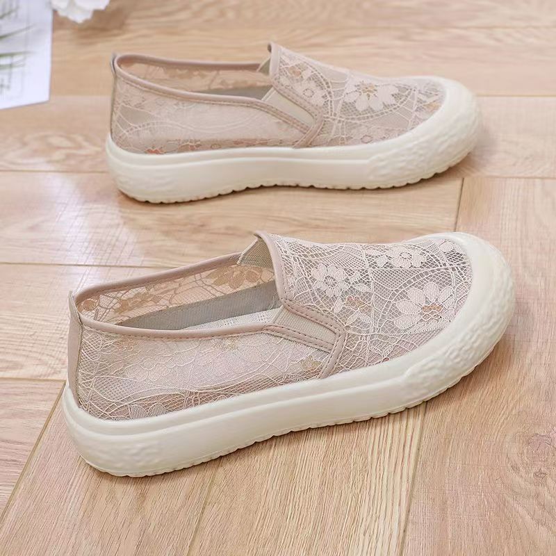 loveccr Summer Mesh Breathable Fisherman Shoes Women's Shoes Classic Style Platform Casual Shoes Slip-on Lofter Women's Mesh Surface Shoes