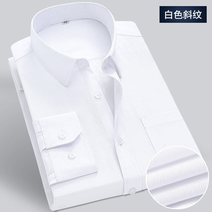 White Shirt Men's Long-Sleeved Professional New Spring, Summer, Autumn Business Formal Wear Black Work Short-Sleeved Shirt Overalls