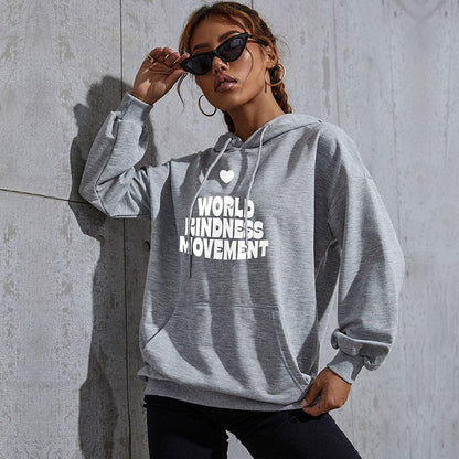 LOVECCR popular new autumn and winter leisure sports hoodie South East Asia New Popular trade women's letter-printed hooded sweater