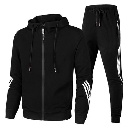 Cross-Border  New European and American Men's Casual Sports Suit Fashion Zipper Jacket Men's and Women's Running Sports Suit