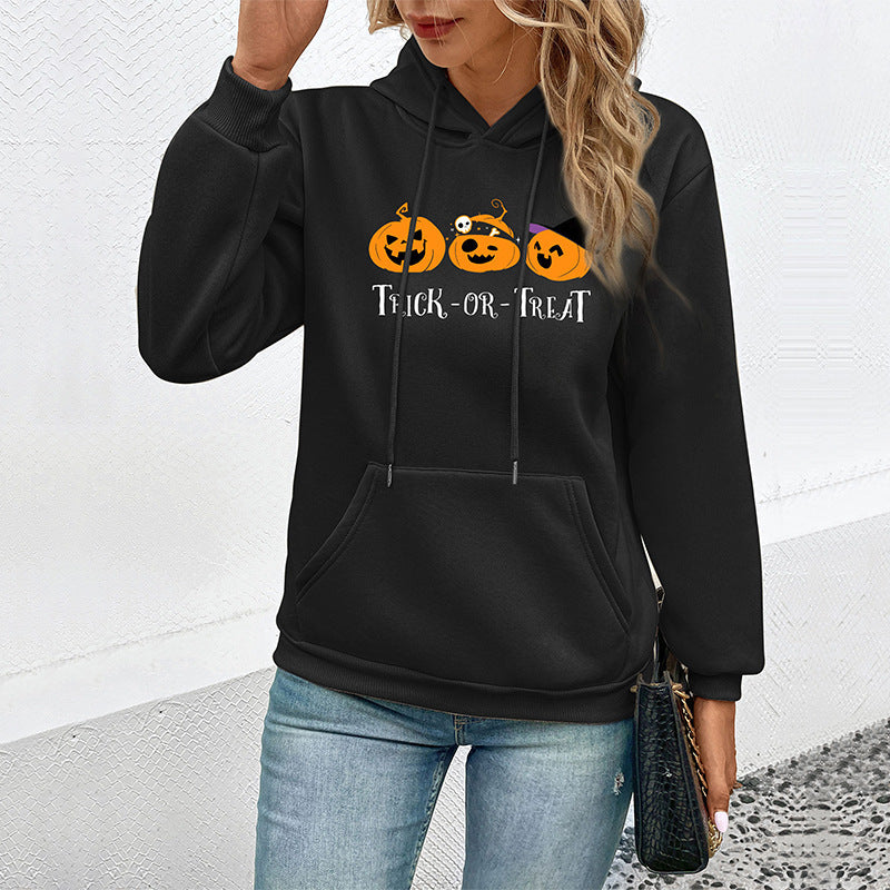 LOVECCR popular autumn and winter new 2025 hoodies  New women's casual Halloween pumpkin hooded pullover sweater