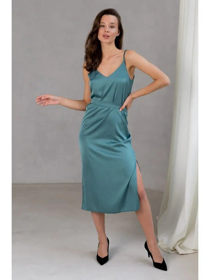 LOVERCCR  Zip-up V-neck Waist-Tight Suspender Dress Elegant Lace-up Long Dress