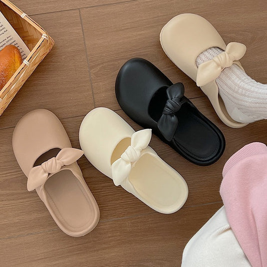 Closed-Toe Slippers Women's Summer Cute Soft Bottom Non-Slip Korean Style Student Fashion All-Match Outdoor Beach round Toe Slippers Women