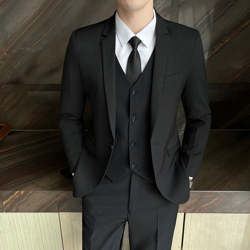 LOVECCR   Casual Suit Men's Slim Fit Business Professional Formal Wear Korean Best Man Dress Groom Host Blazer