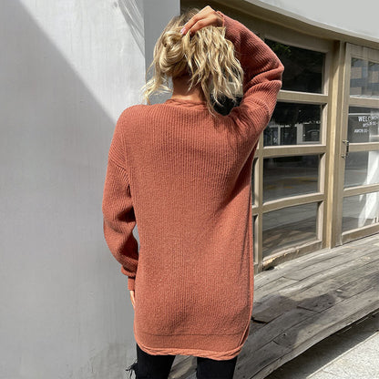 LOVECCR New popular autumn and winter 2025 Popular trade knitting twist design sense casual knitting sweater cardigan jacket