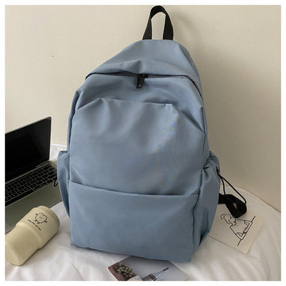 loveccr Mori Style Large Capacity Solid Color Backpack Men's Trendy Ins Korean Style All-Matching School Bag Female High School Student Campus Backpack