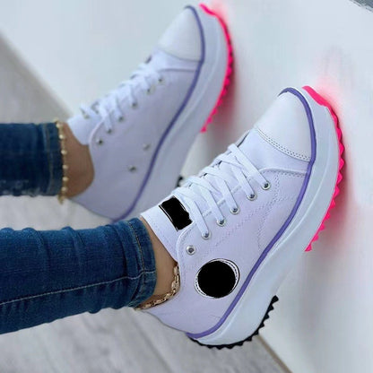 In Stock Shoes Women's Spring and Autumn  New Canvas Shoes Breathable High-Top Casual Women's Shoes Thick Bottom Lace-up Elevator Shoes