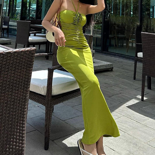 LOVECCR  2025 wind spring summer new cross-border explosive sexy Spice Girl suspender backless dress one piece hair