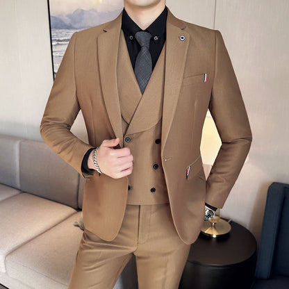 New British Style Suit Men's Suit Slim Fit Small Business Suit Business Formal Wear with Groom Wedding Suit Leisure Suit