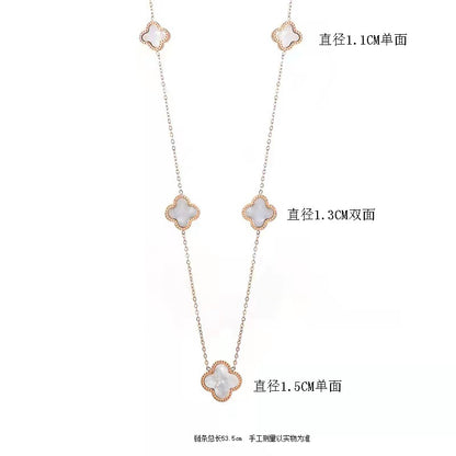 Cross-Border E-Commerce Hot Selling Product Stainless Steel Pork Belly Clover Necklace Waterproof Sweat-Proof High-Grade Colorfast Jewelry