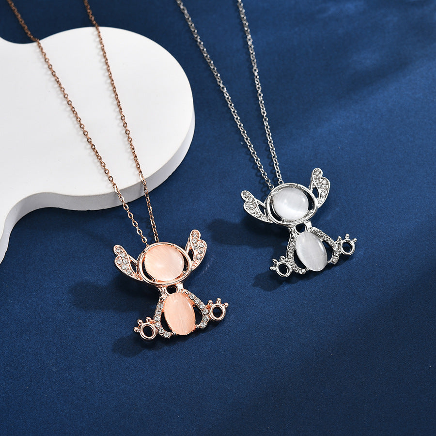 Simple High-Grade Necklace Cute Stitch Pendant Necklace Special Interest Light Luxury Design Clavicle Chain Stitch