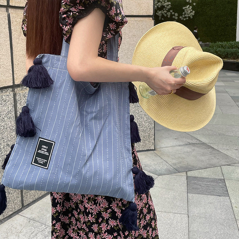 loveccr Processing Customized Thai Tassel Cloth Bag Cross-Border New Arrival Special-Interest Design Literary Shoulder Bag Idle Style Versatile Handheld