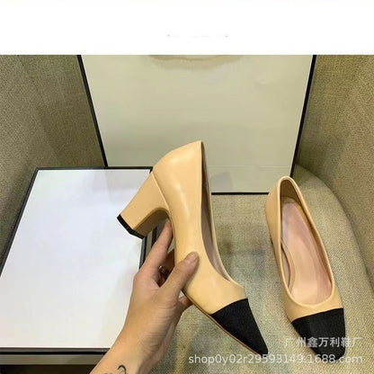 loveccr  Small Chic Style Flat Pumps 24 New Spring and Summer Slingback Sandals Color Matching  Flat Chunky Heel High Heels Pumps Women