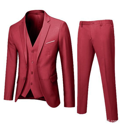 Suit Suit Men's Three-Piece Suit Business Casual Suit Business Clothing Groomsman Suit Groom Wedding Suit Summer