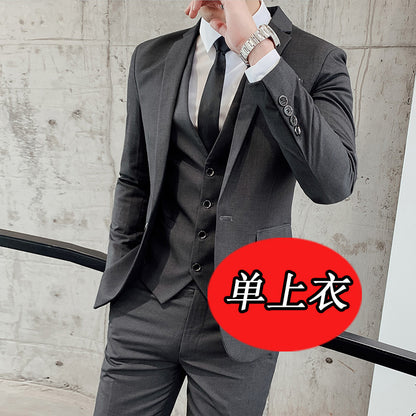 LOVECCR   Men's Spring and Autumn Men's Suit Suit Men's Korean-Style Slim Fit Business Suit Men's Three-Piece Wedding Bridesmaid Dress