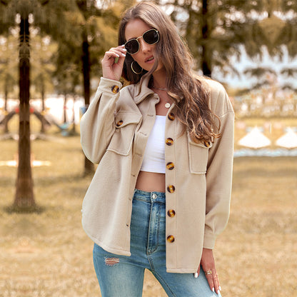 LOVECCR New  Hot Trade Hot 2025 Women's Clothing Autumn and Winter New Thickened Fleece Cardigan Jacket