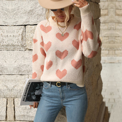 LOVECCR New new products popular autumn and winter 2025 Popular trade love warm knitted sweater Popular trade Christmas thickened sweater