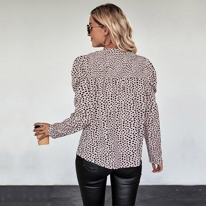 LOVECCR  explosion Hot autumn new leopard print autumn and winter shirt spot crew neck loose top commuter women