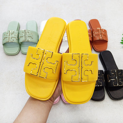 TB Slippers Women's  Summer New Slippers Beach Casual HOT and NEW Cross Border Leather Sandals Slippers