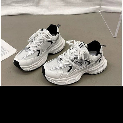 loveccr Dad Shoes Female  Summer New Stylish and Lightweight Platform White Shoes Mesh Breathable Korean Style Leisure Sneaker