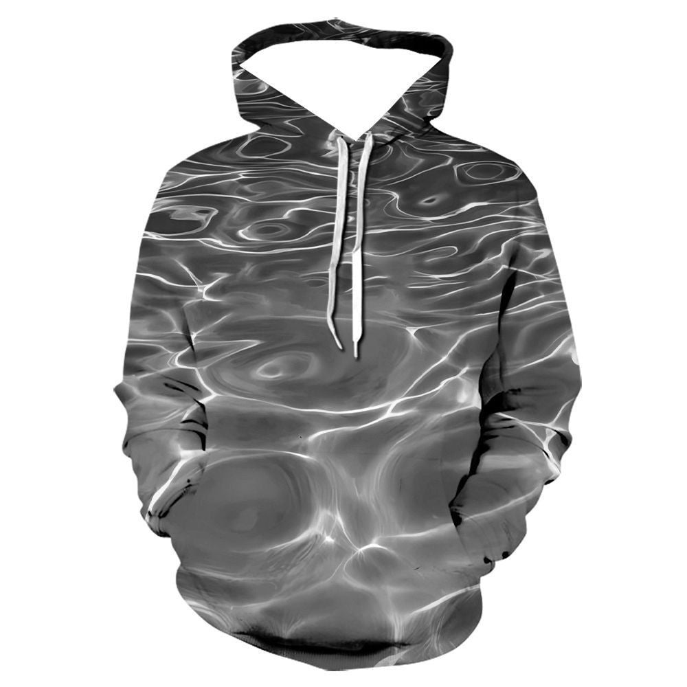 Foreign Trade Men's Cross-Border  Hot Sale 3D plus Size Sweater Vortex Printed Long-Sleeved Hoodie Men's Sportswear