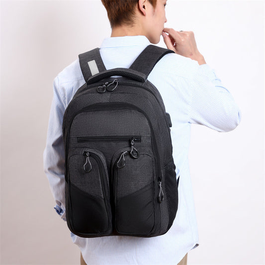 loveccr Backpack Men's Large Capacity  Winter New Fashion Commuter Bag Business Computer Bag Student Class Backpack